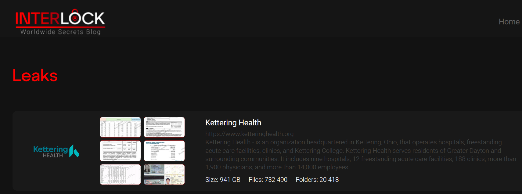 Ransomware Gang Leaks Alleged Kettering Health Data