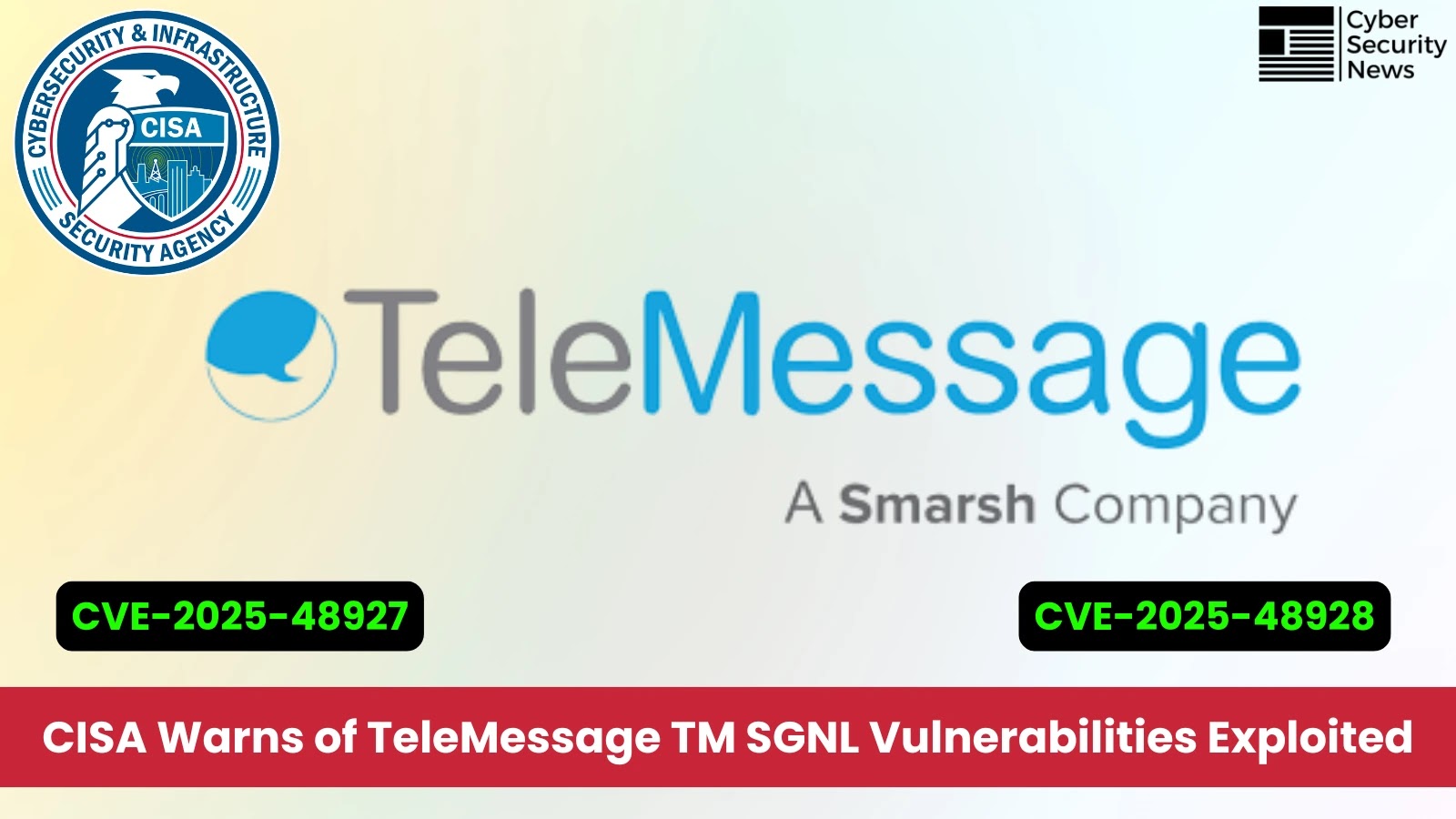 CISA Warns of TeleMessage TM SGNL Vulnerabilities Exploited in Attacks