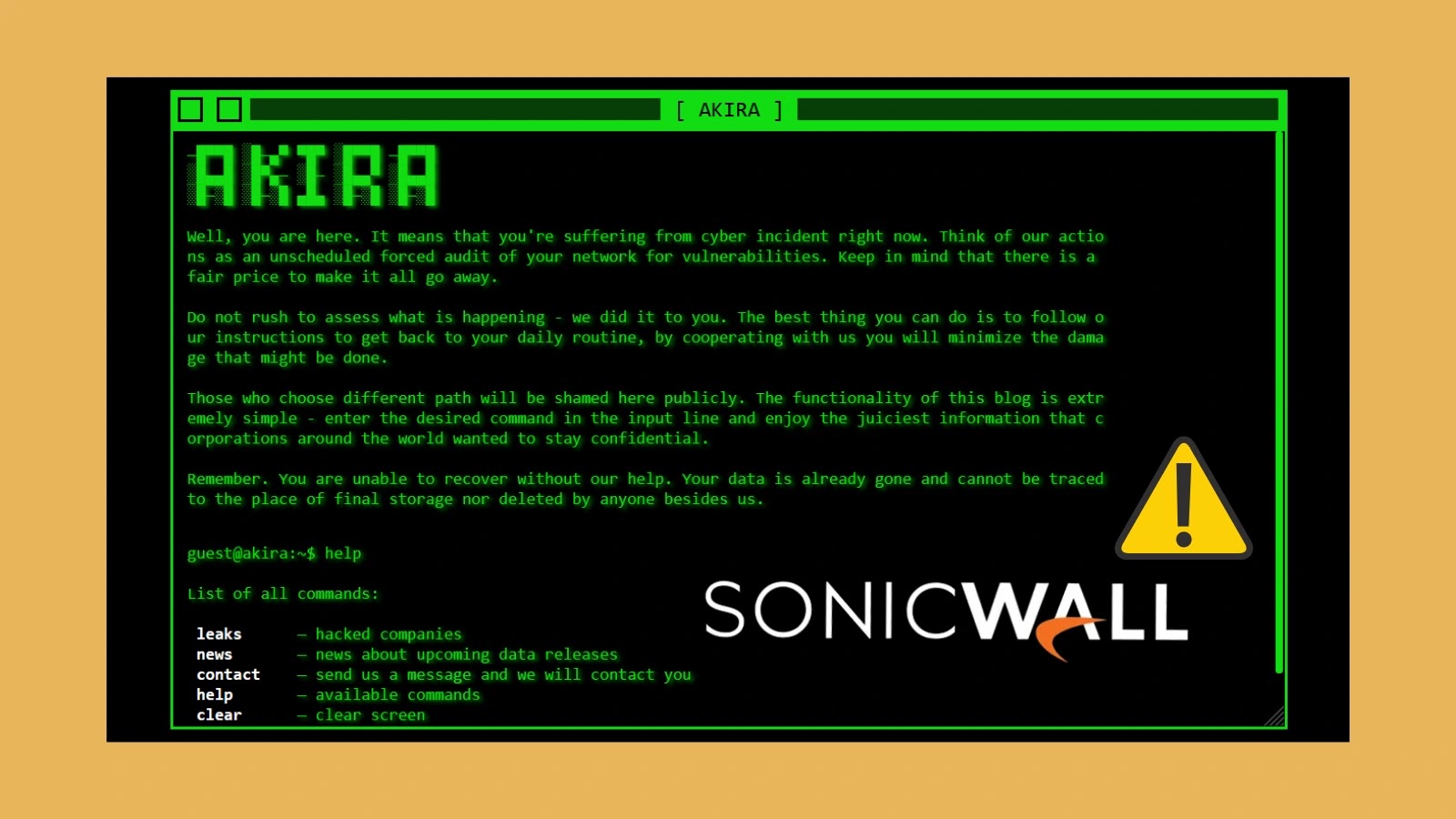 Akira Ransomware Uses Windows Drivers to Bypass AV/EDR in SonicWall Attacks