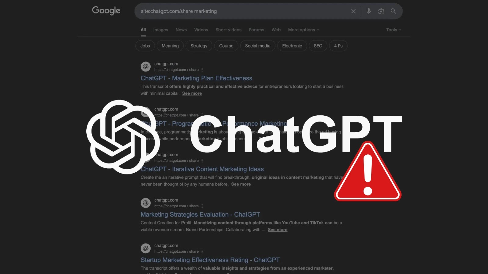 Search Engines are Indexing ChatGPT Conversations!