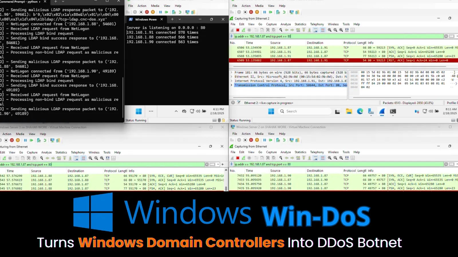 New ‘Win-DoS’ Zero-Click Vulnerabilities Turns Windows Domain Controllers into DDOS Botnet