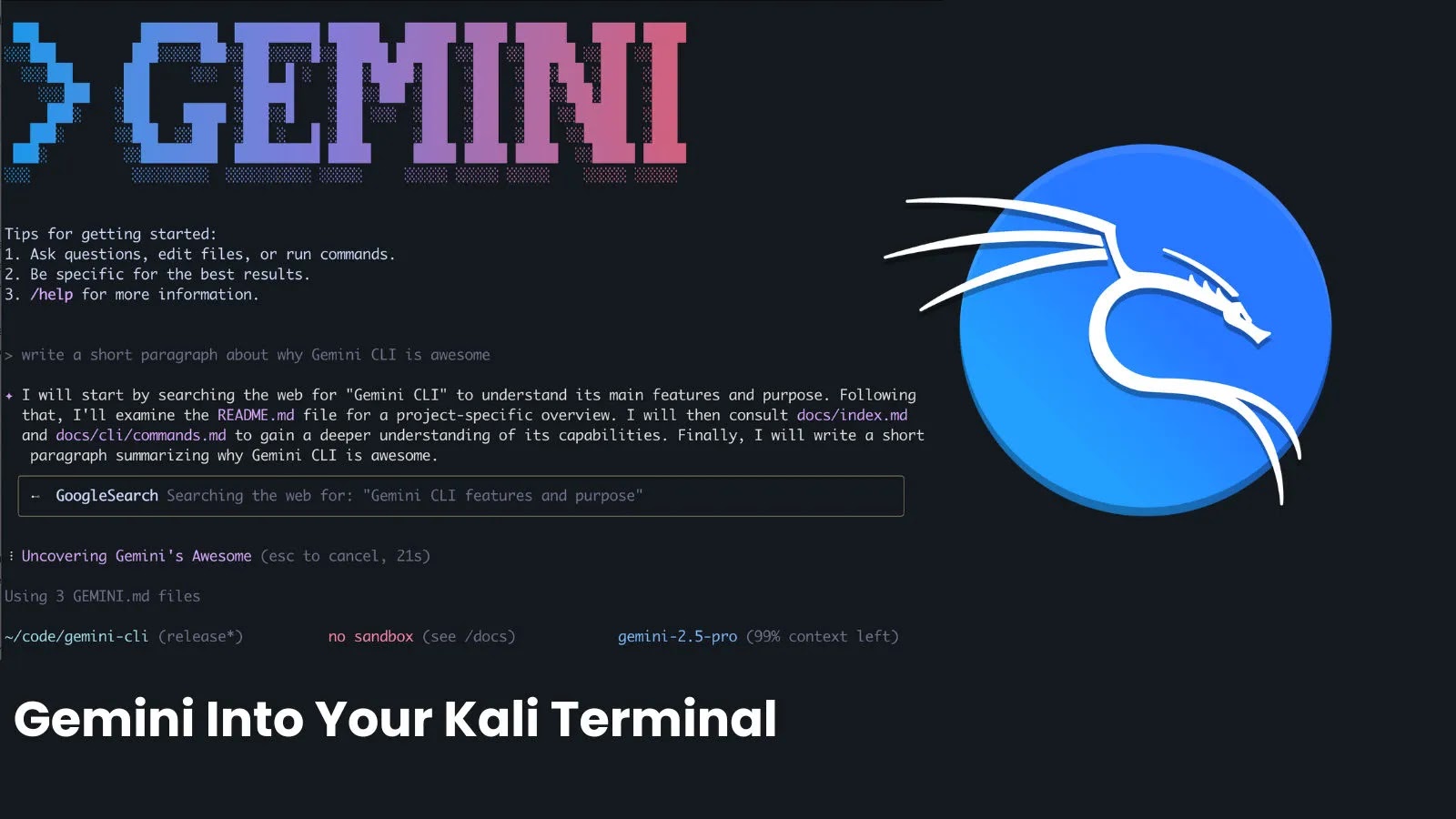 Gemini CLI to Your Kali Linux Terminal To Automate Penetration Testing Tasks