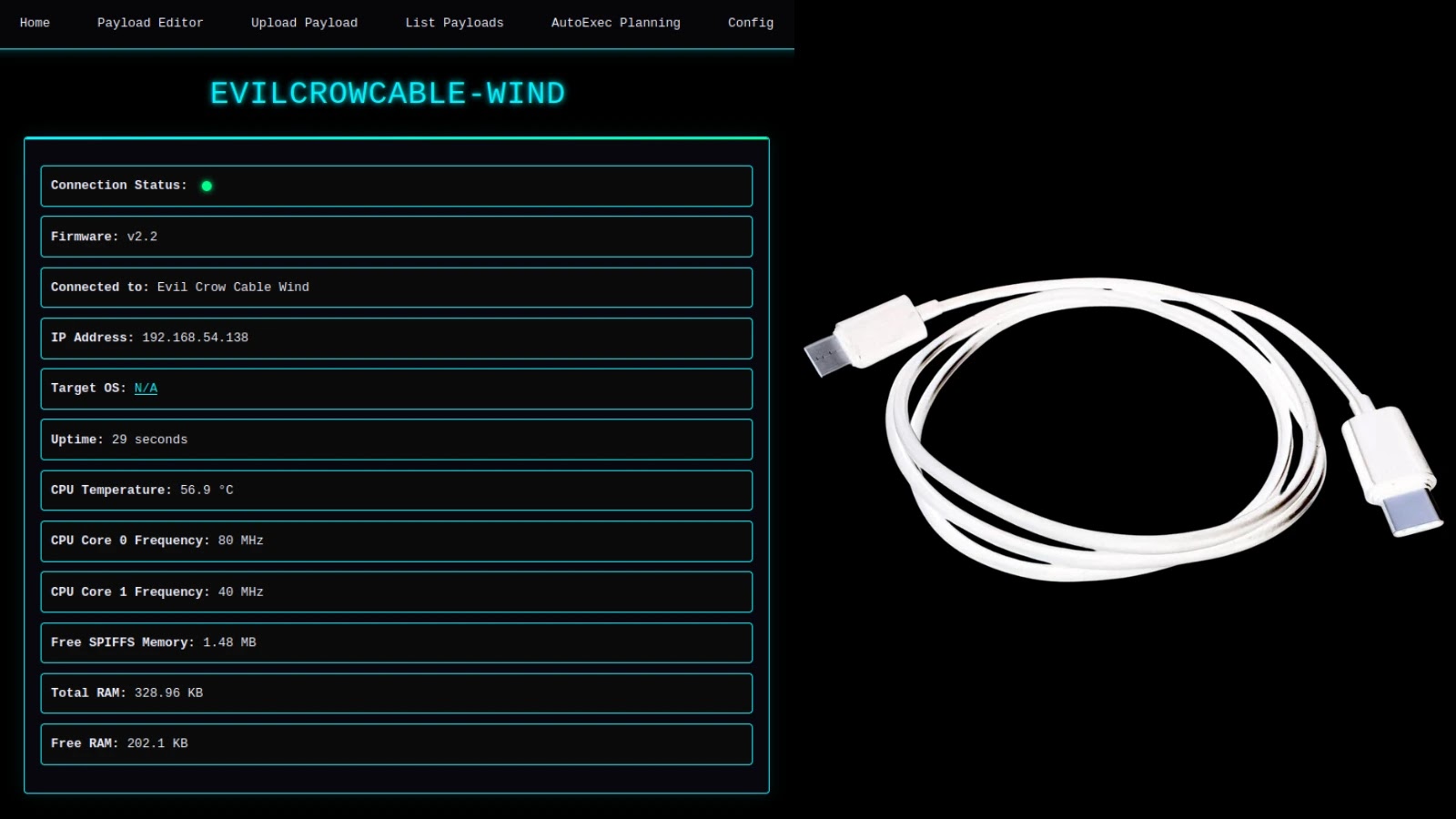 Charging Cable that Hacks your Device to Record Keystrokes and Control Wi-Fi