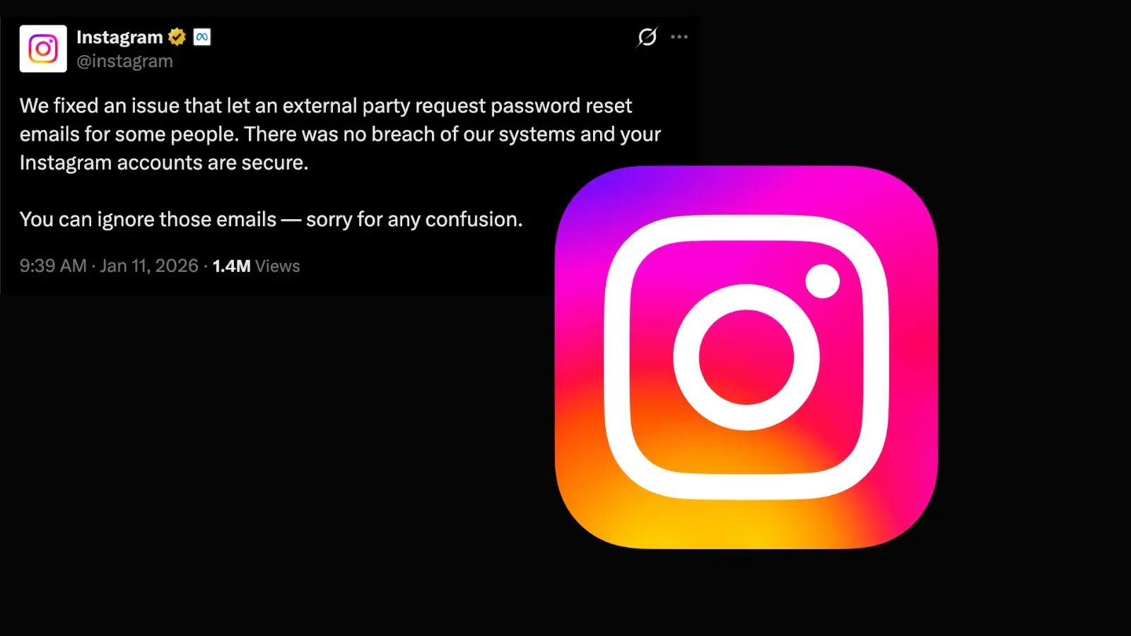 Instagram Confirms no System Breach and Fixed External Party Password Reset Issue